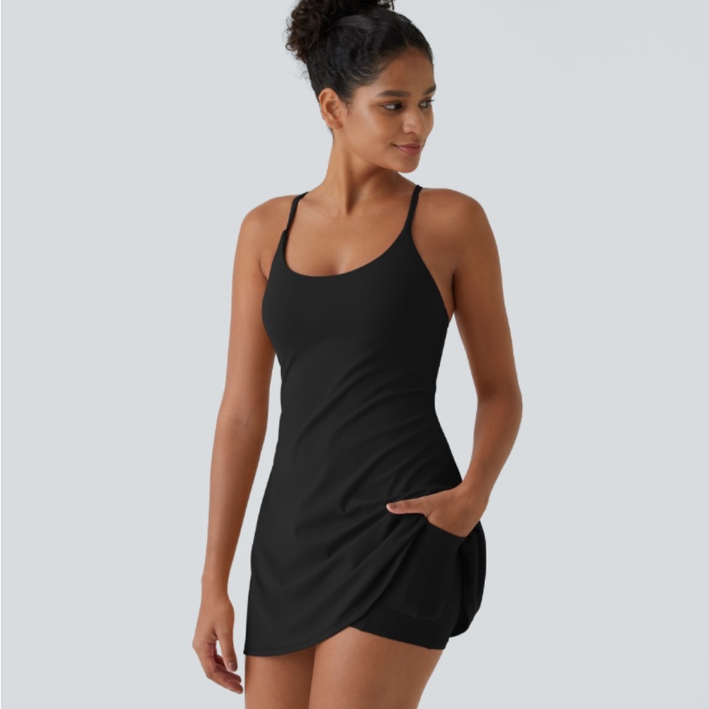 HALARA softlyzero plush backless dress